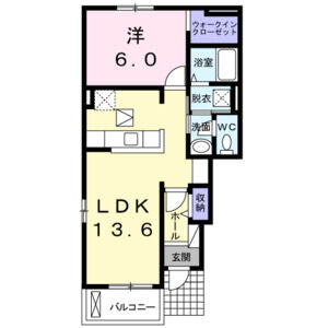 1LDK 間取り図