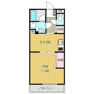 1DK 間取り図