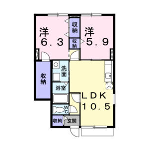 2LDK 間取り図