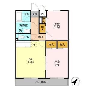 2DK 間取り図