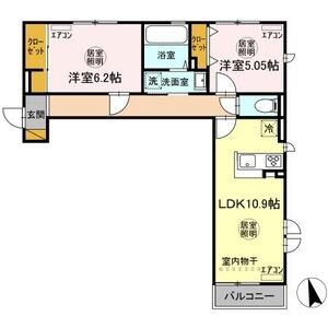 2LDK 間取り図