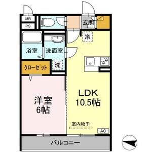 1LDK 間取り図