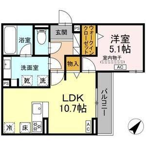 1LDK 間取り図