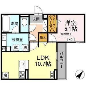1LDK 間取り図