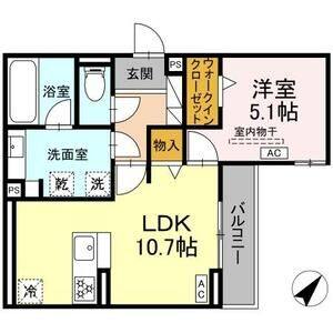 1LDK 間取り図