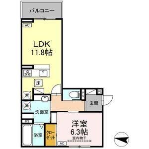 1LDK 間取り図