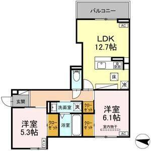2LDK 間取り図