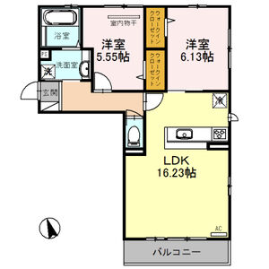 2LDK 間取り図