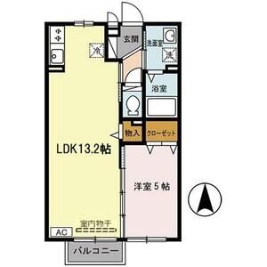 1LDK 間取り図