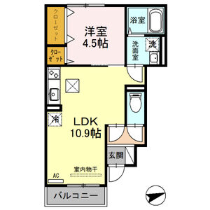 1LDK 間取り図