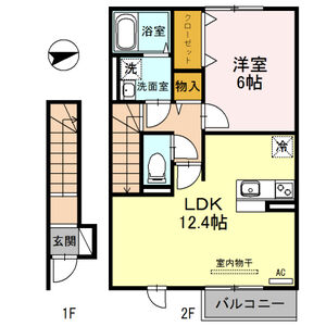1LDK 間取り図