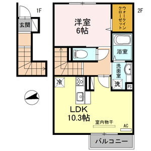 1LDK 間取り図