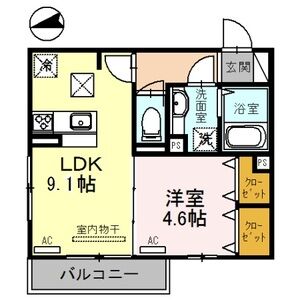 1LDK 間取り図