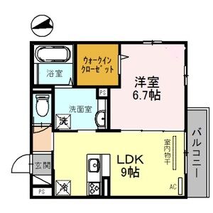 1LDK 間取り図