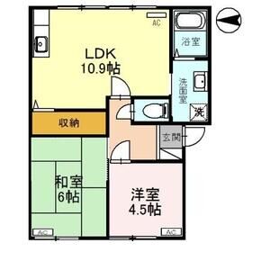 2LDK 間取り図