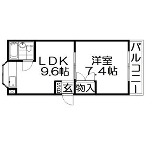 1LDK 間取り図