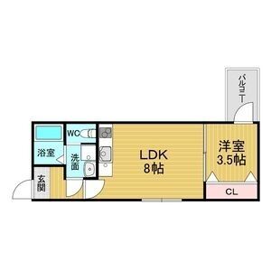 1LDK 間取り図