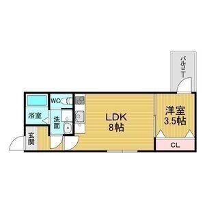 1LDK 間取り図