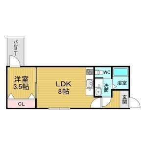 1LDK 間取り図