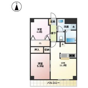 2LDK 間取り図