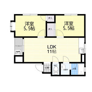 2LDK 間取り図
