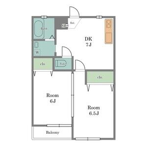 2DK 間取り図