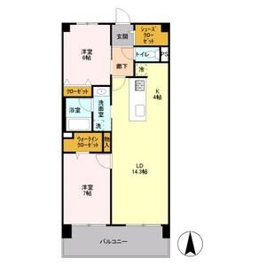 2LDK 間取り図