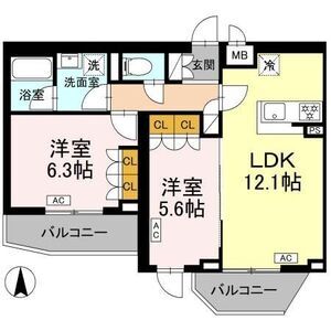 2LDK 間取り図