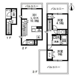 2LDK 間取り図