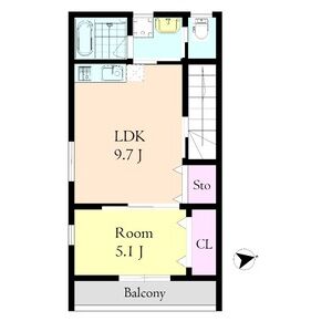1LDK 間取り図