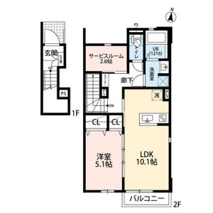 1LDK 間取り図
