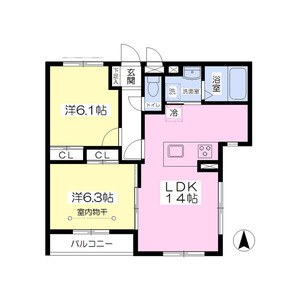 2LDK 間取り図