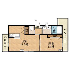 1LDK 間取り図