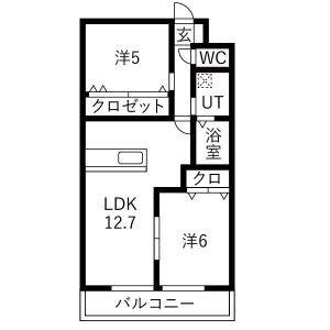 2LDK 間取り図