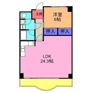 1LDK 間取り図