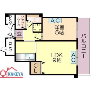 1LDK 間取り図