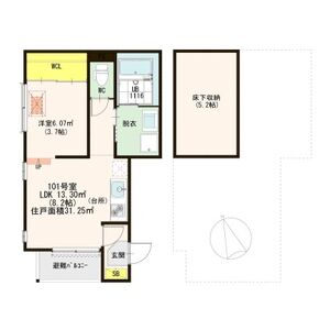 1LDK 間取り図