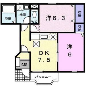 2DK 間取り図