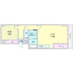 1LDK 間取り図