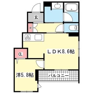 1LDK 間取り図