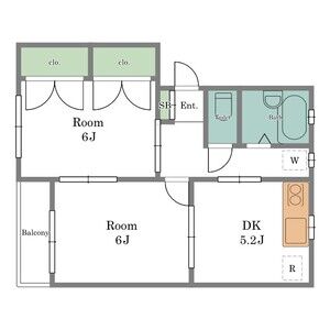 2DK 間取り図