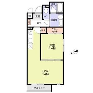 1LDK 間取り図