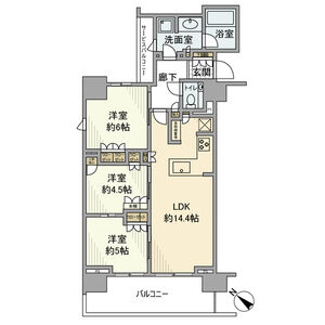 3LDK 間取り図