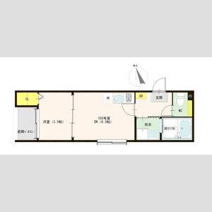 1DK 間取り図