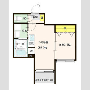 1DK 間取り図