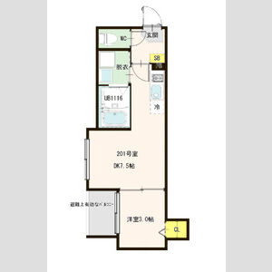 1DK 間取り図