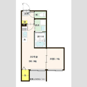 1DK 間取り図