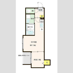 1DK 間取り図