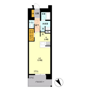 1K 間取り図