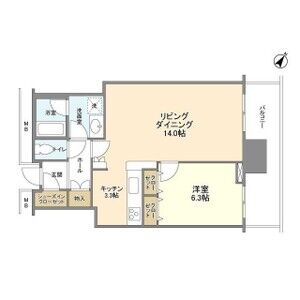 1LDK 間取り図